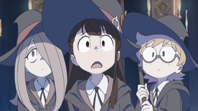 Akko and her friends, from Little Witch Academia